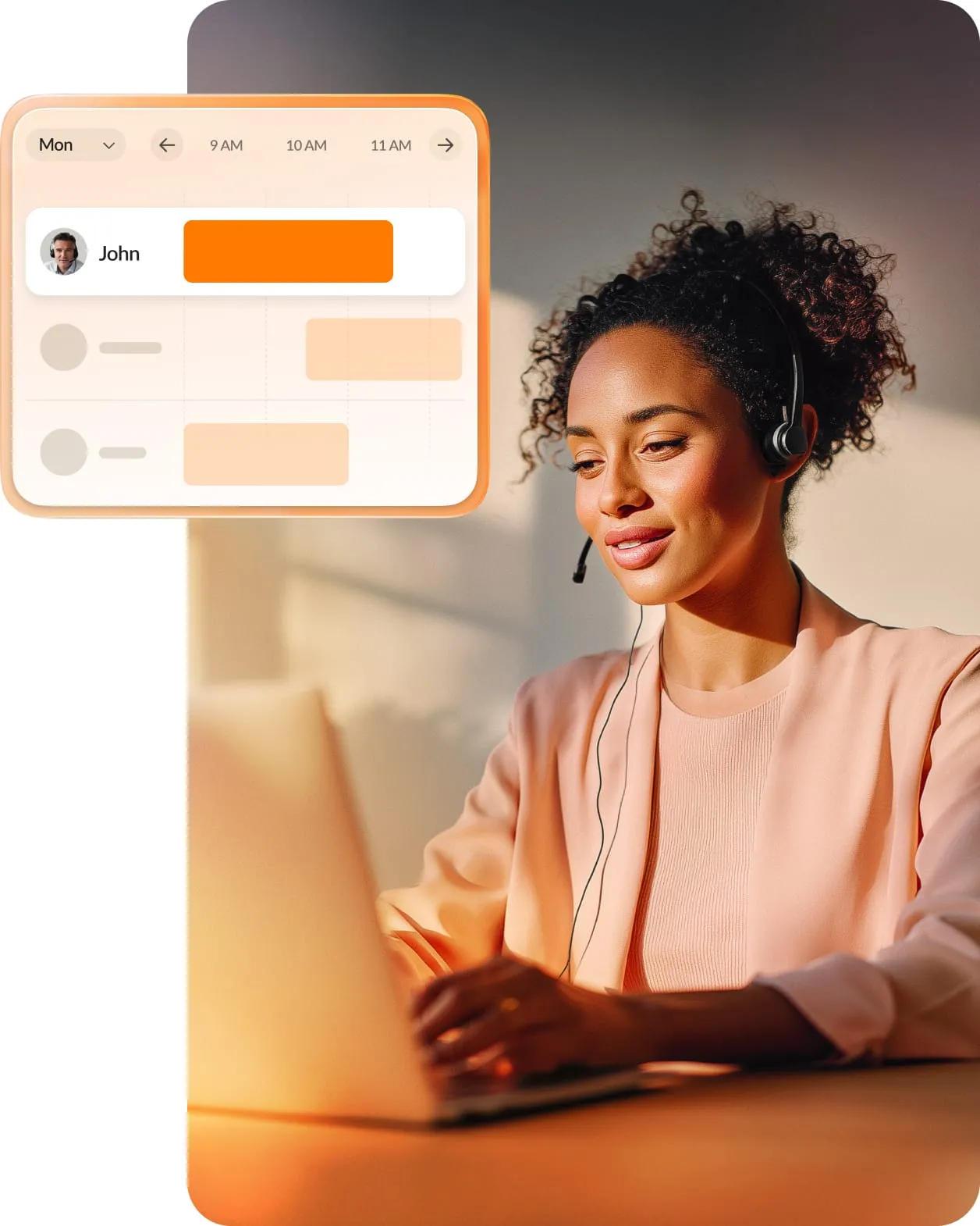 A contact center agent assisting a customer over the phone