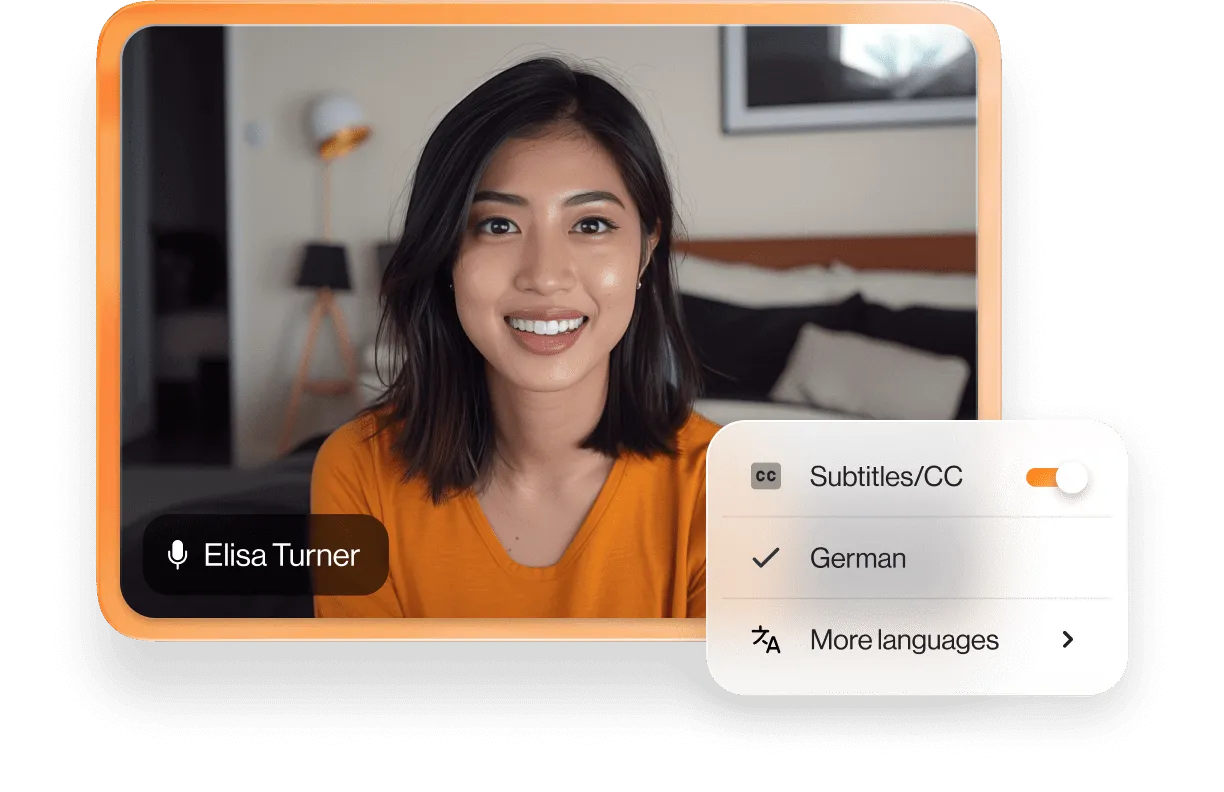 Caption Translation feature of RingCentral Events