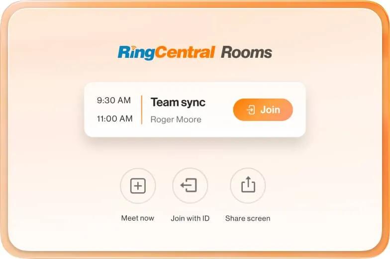 One-touch join meeting button on RingCentral Rooms